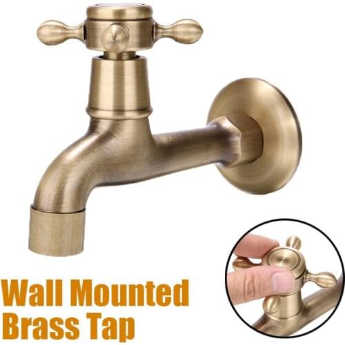 Wall Mount Tap Brass Decorative Outdoor Garden Faucet Washing Machine Mop Taps For Home Supplies