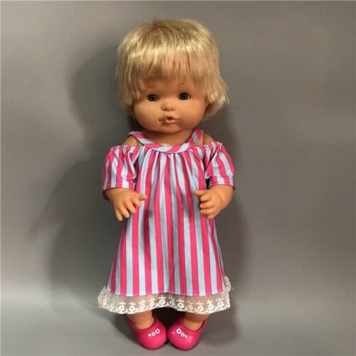 New Plum Red And Blue Striped Lace Skirt Fit 42cm Nenuco Doll Nenuco y su Hermanita And 43cm Baby Doll Clothes Accessories