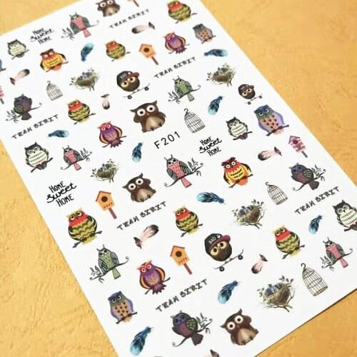 Newest F201 cartoon design nail sticker decal stamping back gule DIY nail manicure decoration tools