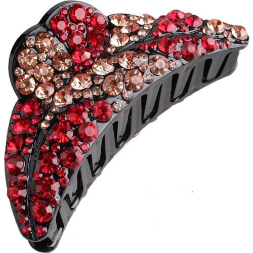 New Flora Colorful Crystal Hair Claws Women Rhinestone Hair Clip High Quality Shining Hair Accessories for Girls Ladies