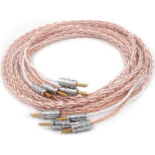 Pair yter 8TC 5N OCC red copper Speaker Cable Speaker wire with CMC banana plug
