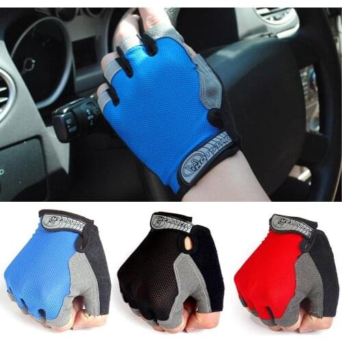 Riding Half Finger Gloves Riding High Elastic Mesh Half Finger Gloves Household Sports Anti-skid Sunscreen Breathable Gloves