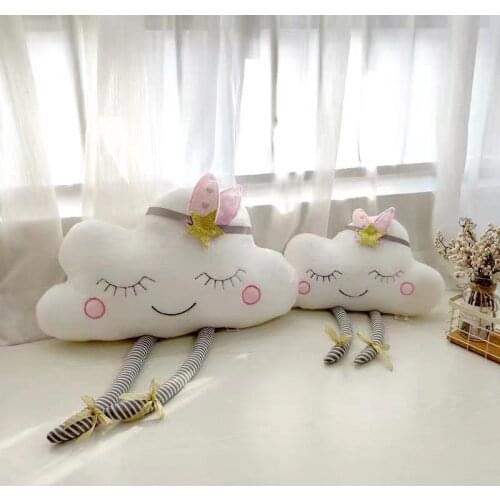 Nordic Style Nursery Cloud face Cushion Plush Stuffed Toy Pillow Toy Doll Baby Nursery Decor Children Gift New Cloud face Toy
