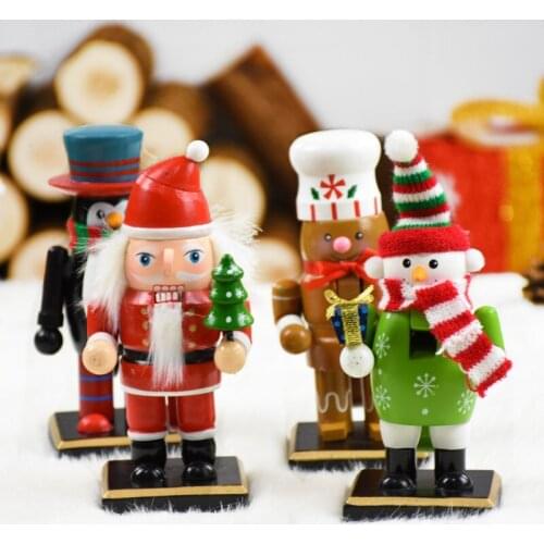 Christmas Tree Pendants Wooden Santa Claus Penguin Snowman Gingerbread Man Decoration Christmas Gift for Children Happy New Year