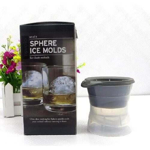Housewares Solutions Froz Ice Ball Maker Novelty Food Grade Silicone Ice Mold Tray With 1*6cm Ball Capacity of 2pcs