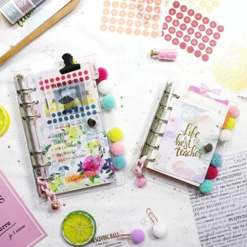 MyPretties 6 Hole Binder Organizer a7 a6 a5 DIY Planner Agenda Diary Journals Transparent Notebook PVC Binder Cover