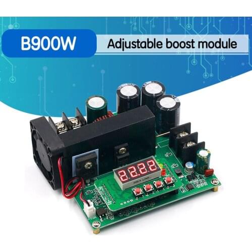 B900W adjustable boost module Constant voltage current Transformer Module Regulator Input 8-60V to 10-120V 900W 39%OFF