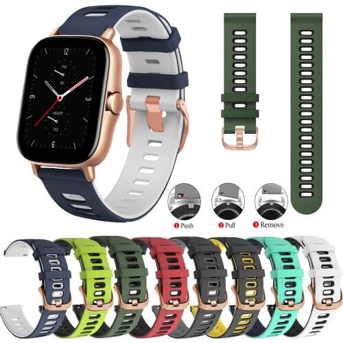 For Huawei Watch GT2 Pro GTS GTR 2E 2E Honor ES Amazfit Bip U Smart Watch 20mm straps Silicone Watchbands ремешок 22mm Bracelet
