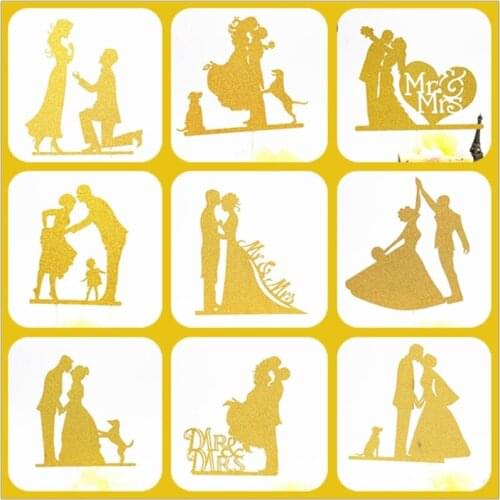 Wedding Cake Topper Gold Weeding Decoration For Weddings Mr Mrs Wedding Cake Topper Party Supplies Bride And Groom Cake Topper
