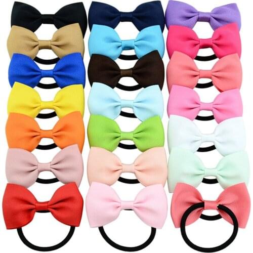 Solid Colors Childrens Bow Cute Hair Ring Girls Hair Bows Boutique Hair Clip Headware