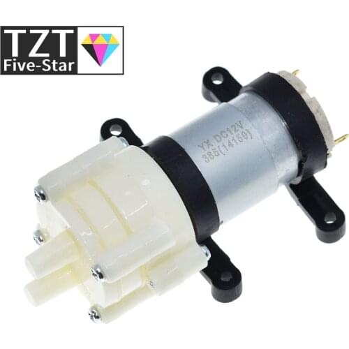 TZT DC6-12V R385 Aquarium Fish Tank Round Water Air DC Diaphragm Pump Aquarium Air Pumps Accessories