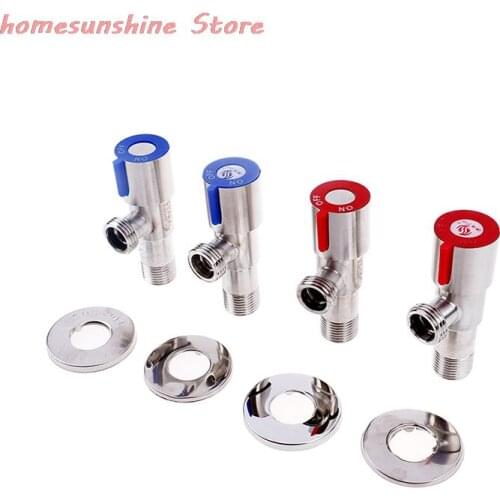 Stainless Steel Angle Stop Valve 1/2" Inlet and Outlet Quarter-Turn Shut Off Valve Bathroom Kitchen Replacement Tools