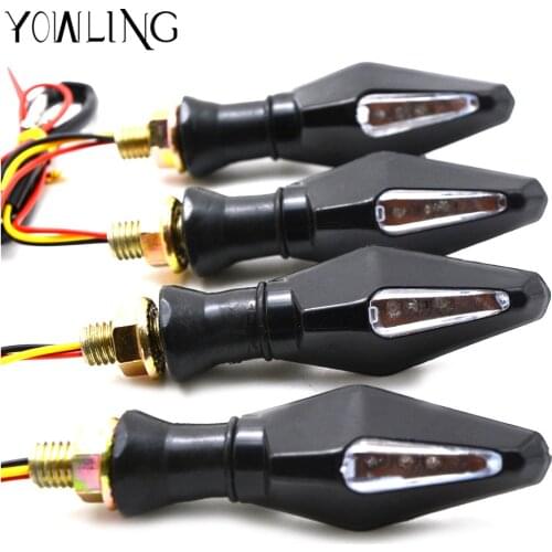 Universal Motorcycle LED Flashing Bike Turn Signal lights Arrow Amber/black Turn Indicators Flasher Blinker Bike Flashing