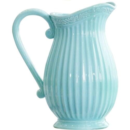 The American Village Single Ear Milk Pot Vase Vintage Ceramic Vase Flower Decoration Crafts