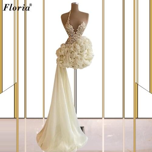 Elegant Short Cocktail Dresses Sleeveless Mermaid Cream Color Prom Dresses For Women Birthday Party Dresses Robes De Cocktail