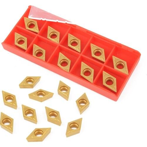 1 Set Hard Steel Carbide Inserts with Box DCMT11T304-HM YBC251 Blades for CNC Lathe Turning Tool Holder Boring Bar 1*1*0.35cm