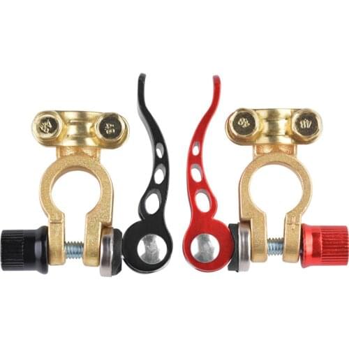 1Pair Car Battery Terminal Quick Disconnect Car Battery Terminal Brass Cable Post Terminal Quick Release Shut-Off Connectors RV