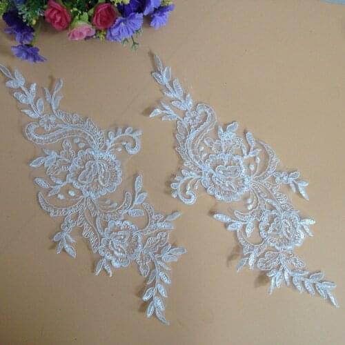 1Pair Guipure Lace High Quality Fabric Boutique Fabric Sewing DIY Handmade Craft Lace Applique For Dress T40