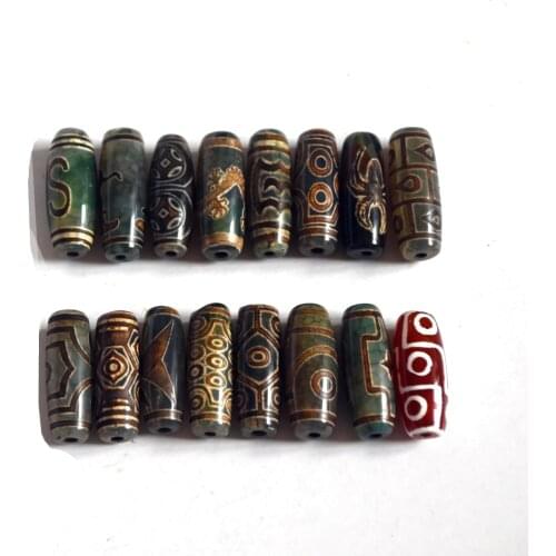 1Pcs/lot Natural Stone Different Patterns Amulet 30mm Chalcedony Agate Dzi Beads Special Color Loosing Beads for Jewelry Making