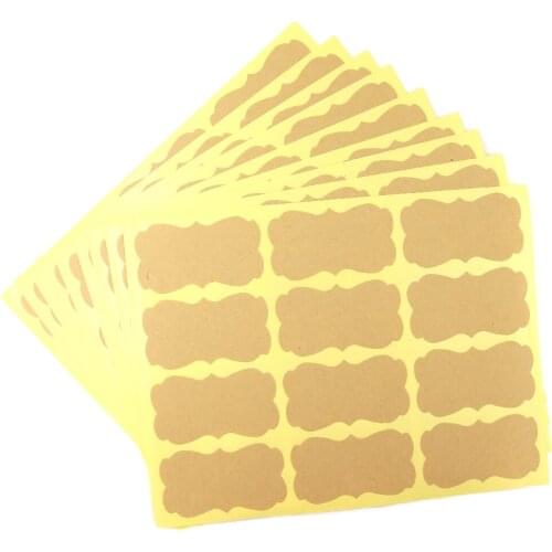 10Sheets Heart Round Blank Thank You Stickers Handmade Candy Bag Sticker Sealing Lable Kraft Paper Flower Self-adhesive Stickers