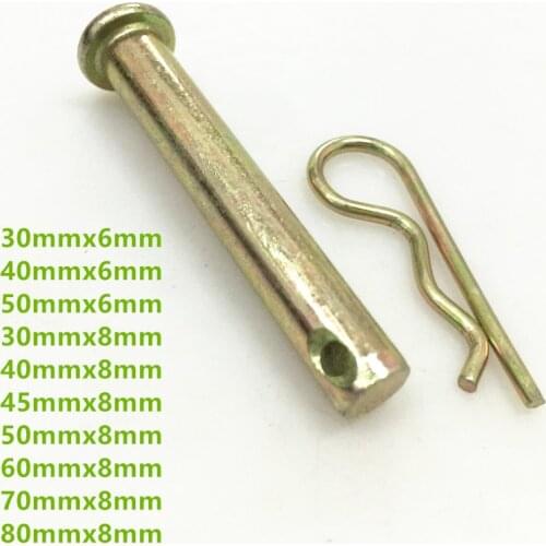 10pcs,Auto Parts Gasoline and Diesel Tiller Accessories 8 * 50 Card Pin with R 2.0R Card Pin Tool Free Shipping