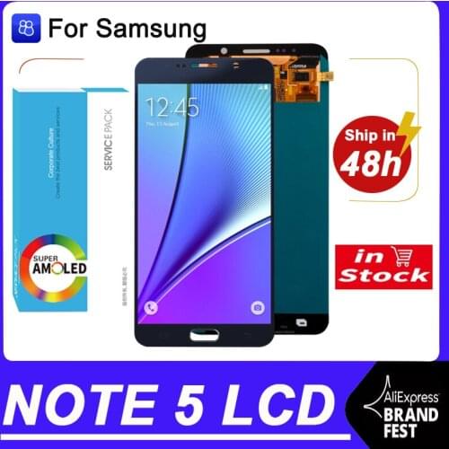 100% Original 5.7" Super AMOLED Display For Samsung Galaxy Note 5 N920F Full LCD Display Touch Screen Repair Parts
