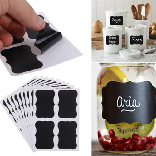 36Pcs Fancy Black Board Kitchen Jar Label 5 x 3.5cm Labels Sticker Decor Chalkboard Scrapbook Stickers