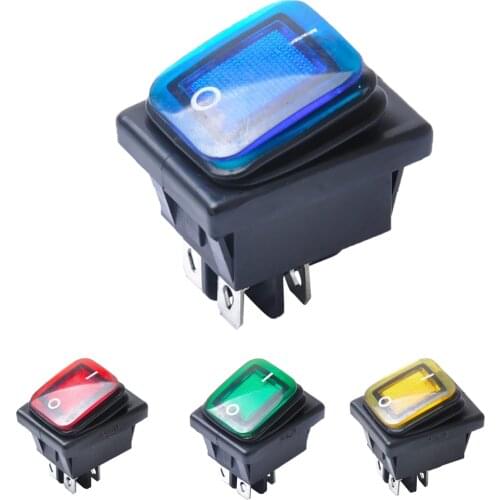 4 Pin On/Off Boat Caravan Rocker Switch ON-OFF 2 Position Electrical equipment With Light Power Switch Dashboard Parts