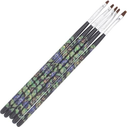 YWK 5Pcs DIY Professional Nail Tools Nail Art Design Painting Tool Pen Polish Brush Set Kit Nail Brushes Tools #38