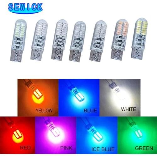 500pcs car led head T10 w5w Clearance light 24SMD bulb 1.5w 194 12v 6000k Auto Interior reading lamp yellow white ice blue