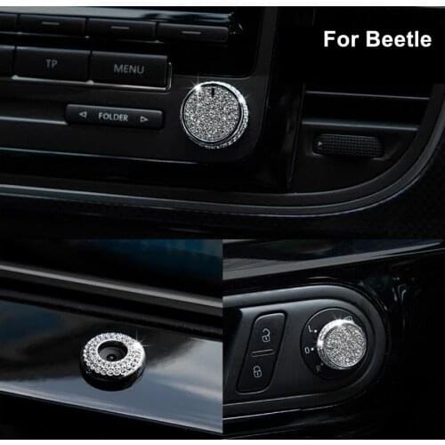 For VW Beetle 2013 2014 2015 2016 Accessorie 3pcs/lot Car Styling Audio+Rearview Mirror Control Button Cover Decoration