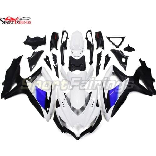 White Silver Full Fairings for GSXR600 GSXR750 2008 2009 2010 K8 Suzuki Sportbike Plastic Injection Bodywork Body Kit Cowlings
