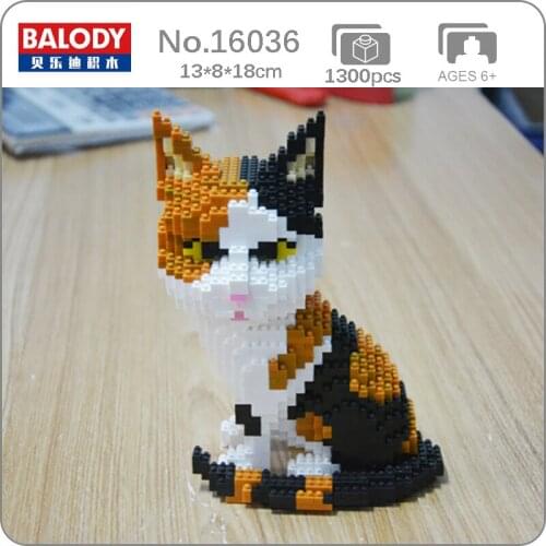 CB16036 Animal World Persian Cat Tabby Kitten Pet 3D Model DIY Mini Diamond Blocks Bricks Building Toy For Children No Box