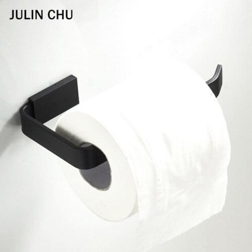 Black Toilet Paper Holder Brass Wall Mouted Creative Bathroom Kitchen Bath WC Towel Tissue Roll Holder Metal Paper Rack Hanger