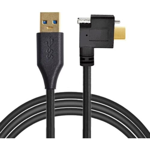 CY Chenyang Left Right Angled USB 3.1 Type-C Single Screw Locking to Standard USB3.0 Data Cable 90 Degree for Camera