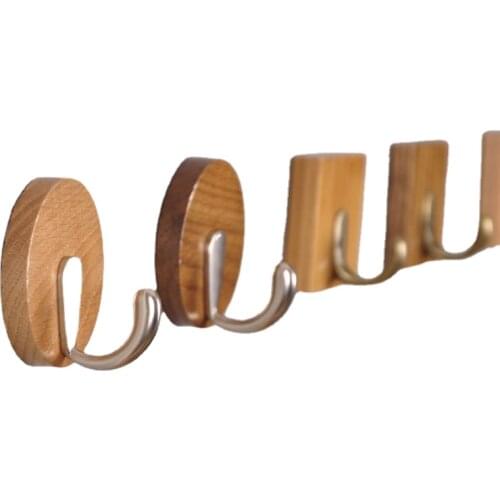 Wood Hook for Home Decor Wall Hanging Hook Punch-free Coat Clothing Hook Hanger Retro Hooks Wall Hook