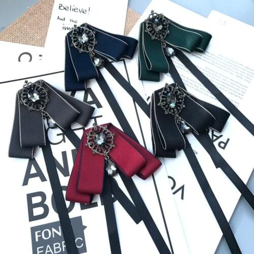 Vintage Ribbon Bow Neck Tie Womens Wedding Dress Shirts Blouse Ties Silk Bowtie For Man Bridegroom Collar Outfit Accessories