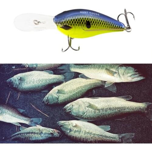 Hunthouse crank fishing lure 60/75/100mm crankbait strike king deep diving Deep Diver Crankbaits 6th Sense Silent Series