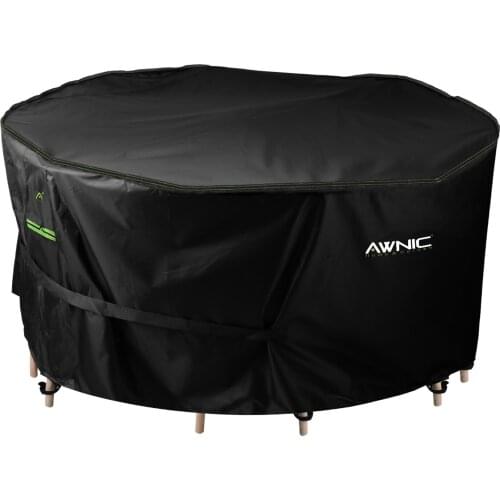 Original AWNIC 420D Round Garden Table Cover Outdoor Furniture Cover Waterproof TÜV Rheinland Certificated Tear Resistant