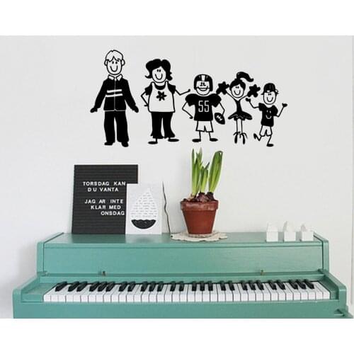 Cute Family Team Wall Sticker Childrens room Art Applique Living room bedroom Home Decoration Vinyl DIY Wallpaper JG1768