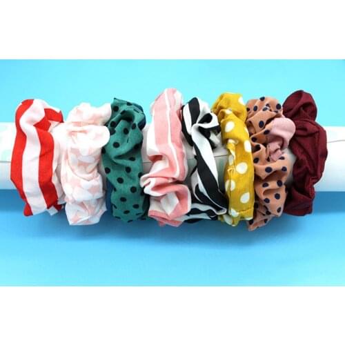 Cute Girls Sweet Style Simple Hair Scrunchies Dot Clearance Colorful Hair Rope Fashion Head Elastic Hair Ladies Accessories