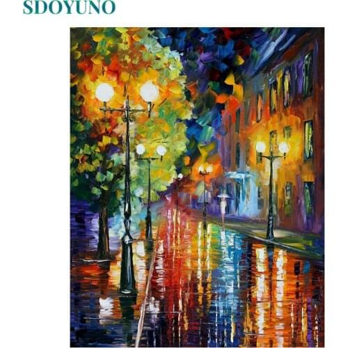 SDOYUNO 60x75cm Oil Pictures By Numbers DIY Abstract Painting By Numbers On Canvas Frameless Scenery Home Decoration Painting