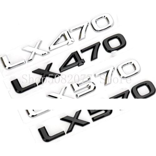 ABS Letters Numbers Emblem LX470 LX570 Trunk Lid Badge Models Namaplate Decal Car Refitted Sticker for Lexus Chrome Glossy Black