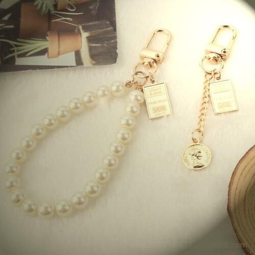 New Tide DIY Pearl Keychain Women Trinket For Womens Gift Handbags Peal Beads Keyring Key Ring For Jewelry Making Accessories