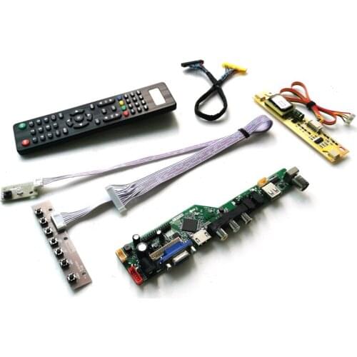 For LM171WX3 30Pin LVDS LG monitor panel 1440*900 2CCFL Inverter 17.1" Audio VGA USB Remote LCD display controller card kit