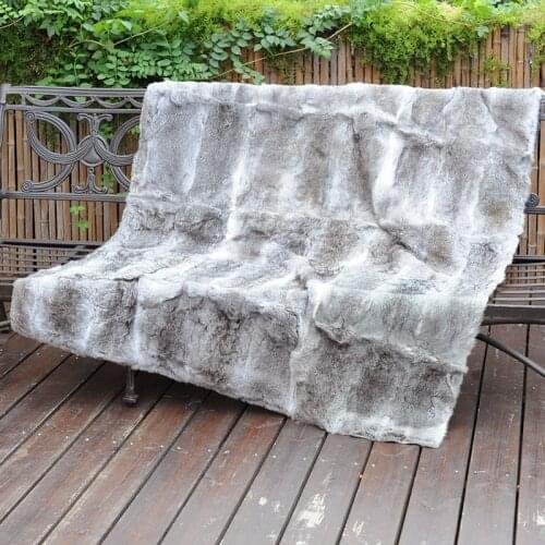 CX-D-08A-X 280x228cm Custom Made Natural Colour Rabbit Fur Throw Blanket ~ DROP SHIPPING