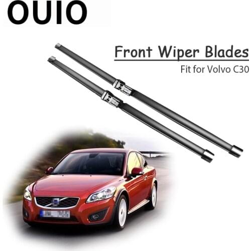 OUIO 1Set Rubber Car Front Wiper Blade Kit For Volvo C30 2013 2012 2011 2010-2006 Windscreen Wiper Original replace Accessories
