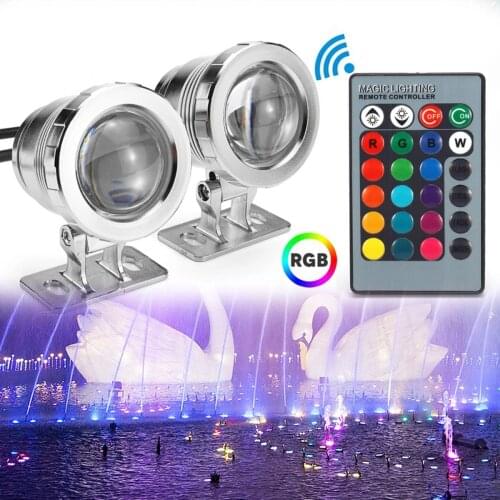 12V 10/20W RGB LED Light Fountain Pool Pond Spotlight Underwater Waterproof Night Lamp Outdoor Vase Bowl Garden Party Decoration