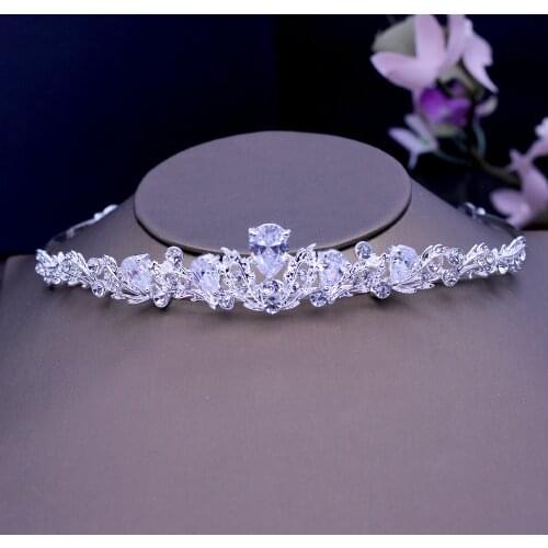 Luxury Zircon Bridal Tiaras Diadem Vintage Hair Ornaments Wedding Hair Accessories Rhinestone Pageant Prom Crown Bride Headpiece