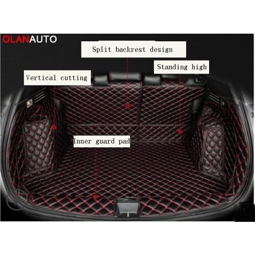 Deluxe Leather Full Rear Trunk Tray Liner Cargo Mat Floor Protector Foot Pad Mats For Honda XRV VEZEL 2015-2019